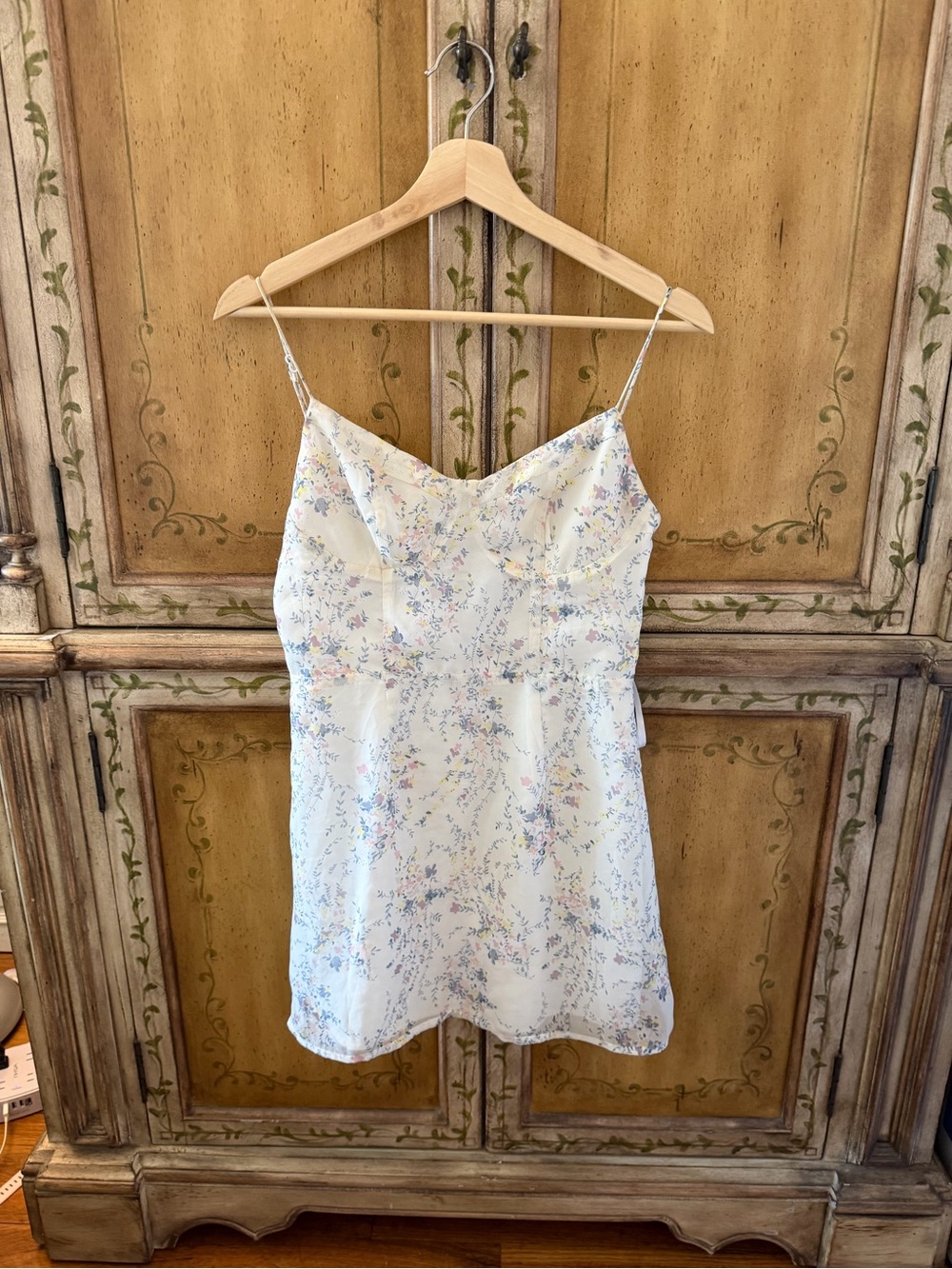 Revolve superdown White Floral Slip Cami Dress with Pastel Print